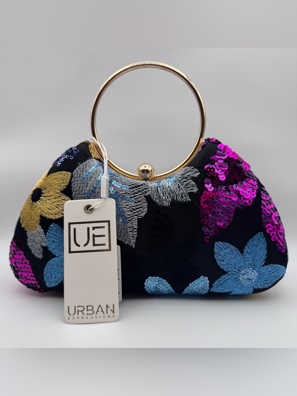 NWT Urban Expressions Floral Embroidered Sequin Phoebe Clutch from Anthropologie